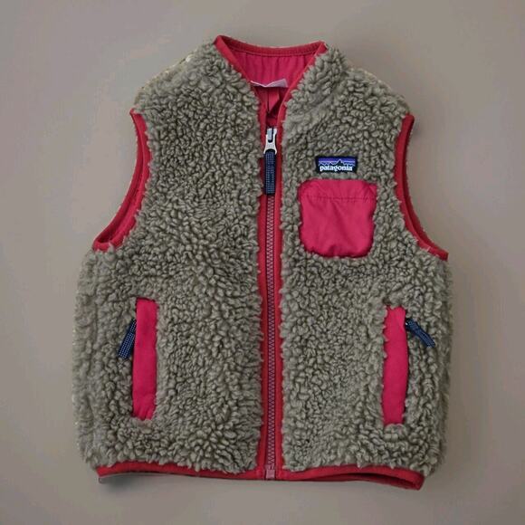 Patagonia RETRO X SHERPA Vest Unisex BROWN ORANGE Fall Winter Toddler Size 2T - Picture 1 of 5